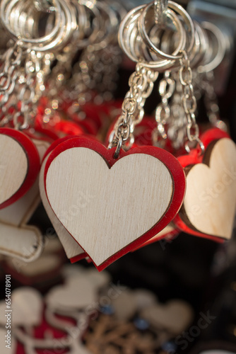 Heart shaped colorful decorative objects photo