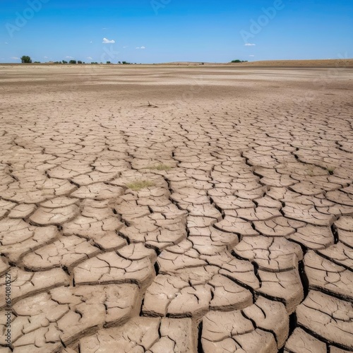 Dry cracked earth, global warming, climate change