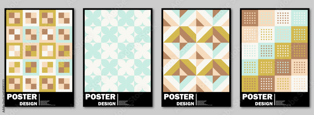 set poster abstract pattern design templates with soft color. useful ...