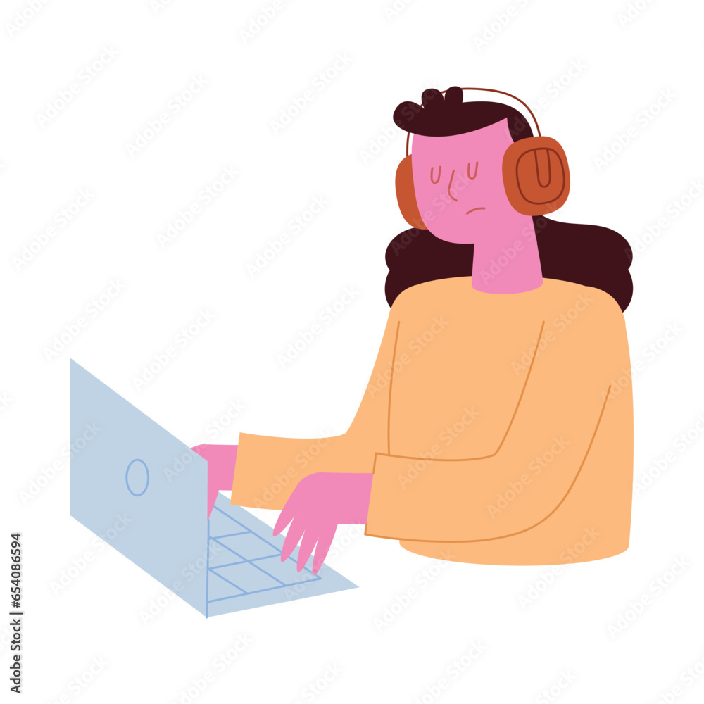 woman studing with laptop woman studing with laptop