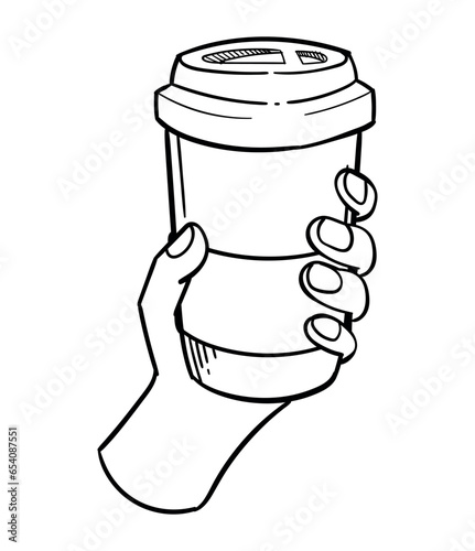eco coffee cup drawn takeaway