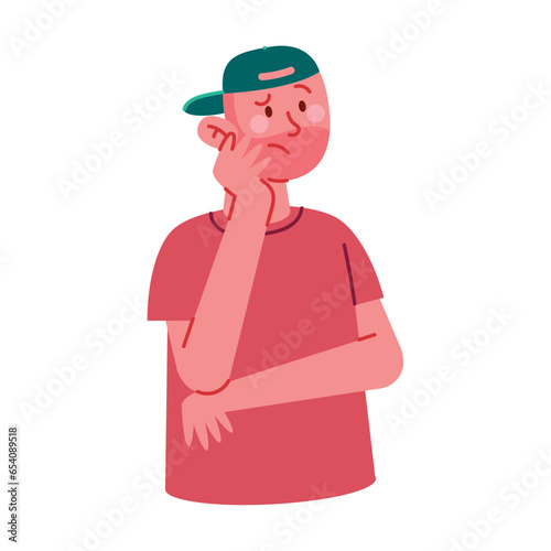 man thinking worried