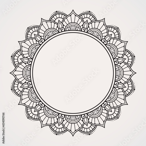 Canvas Print Ornamental borders and symmetrical flower shapes