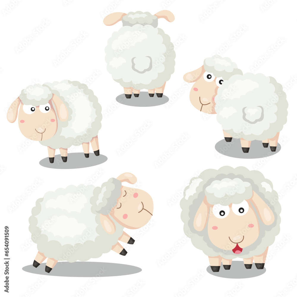 Illustrator of sheep funny cartoon Illustrator of sheep funny cartoon