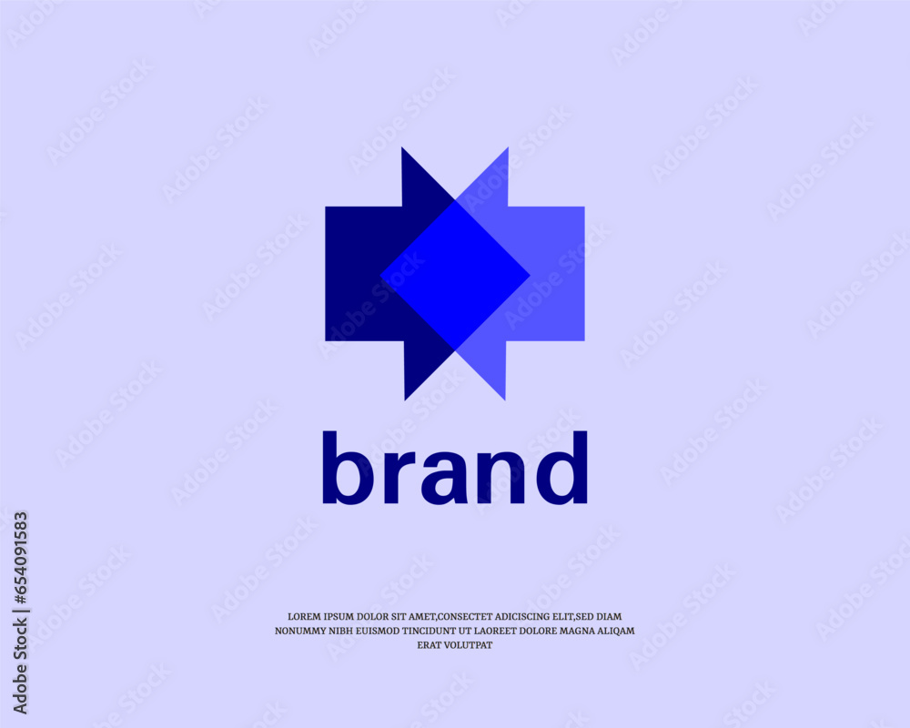 Opposite directions form a square logo design template Opposite directions form a square logo design template