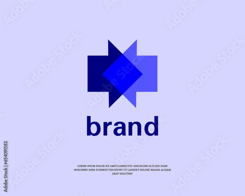 Opposite directions form a square logo design template