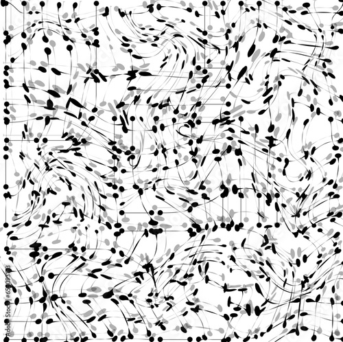 Distorted lines and spots with dots imitate the accumulation of fungus or same