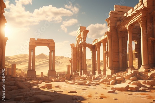 ruins of ancient city, Generative AI