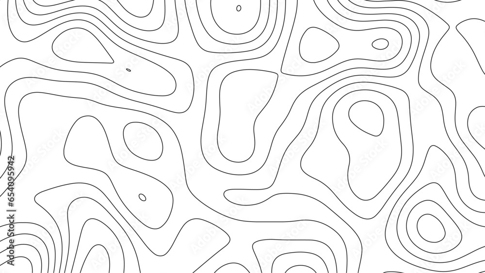 Topographic map background. Abstract wavy topographic map. Abstract wavy and curved lines background. Abstract geometric topographic contour map background.