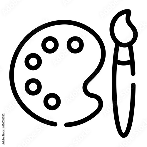 paint palette line icon