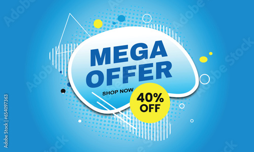 Gradient mega sale discount banner promotion background