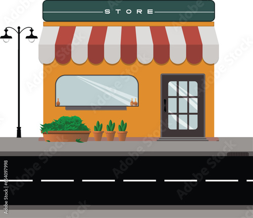 Icon mini convenience store art , flat building design vector 