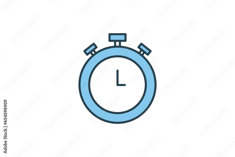 Stopwatch icon. icon related to time management. suitable for web site design, app, user interfaces, printable etc. Flat line icon style. Simple vector design editable Stopwatch icon. icon related to time management. suitable for web site design, app, user interfaces, printable etc. Flat line icon style. Simple vector design editable