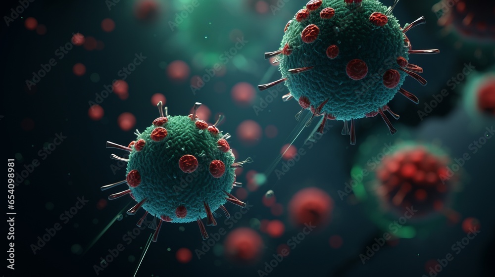 Microscope virus close up Microscope virus close up
