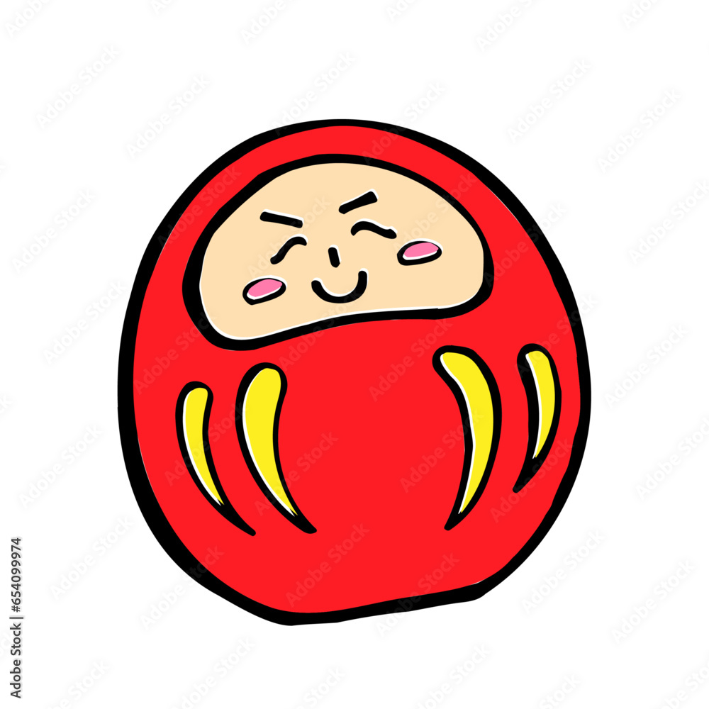 Hand-drawn illustration of Japan's lucky charm Daruma Hand-drawn illustration of Japan's lucky charm Daruma
