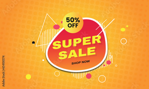 Gradient mega sale discount banner promotion background