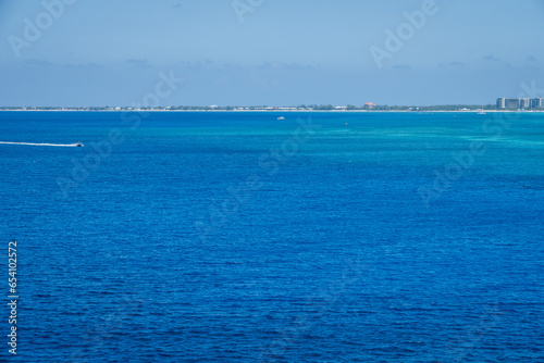 Deep blue turquoise Caribbean Sea in Nassau  Bahamas