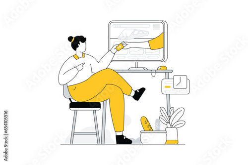 Buy tickets online - Flat Vector