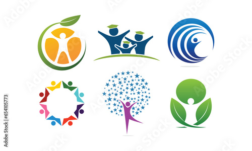 BEST People, community, creative hub, social connection icons and logo set Vector format.