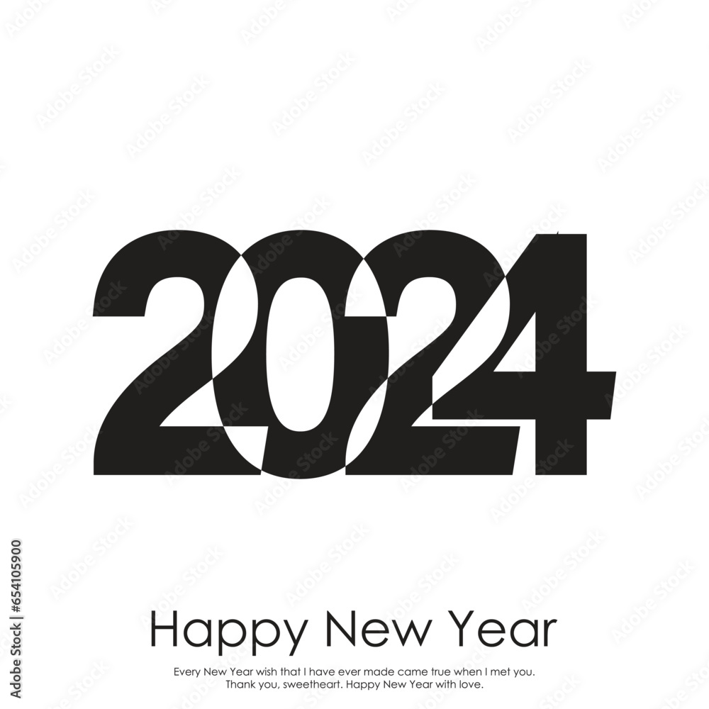 2024 Happy New Year logo text design. Vector 2024 Happy New Year logo text design. Vector