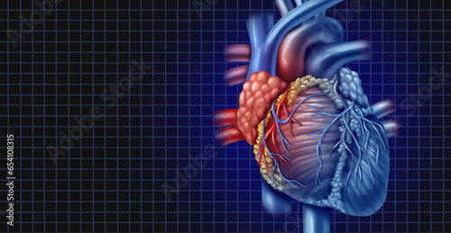 Human heart Background as an anatomy from a healthy body as a medical health care symbol of an inner cardiovascular organ photo