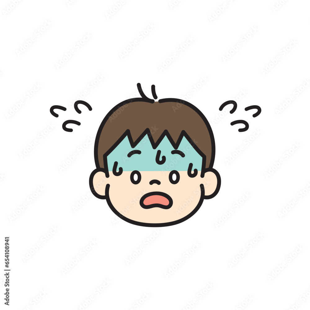 子ども 顔 アイコン イラスト 焦る 子ども 顔 アイコン イラスト 焦る