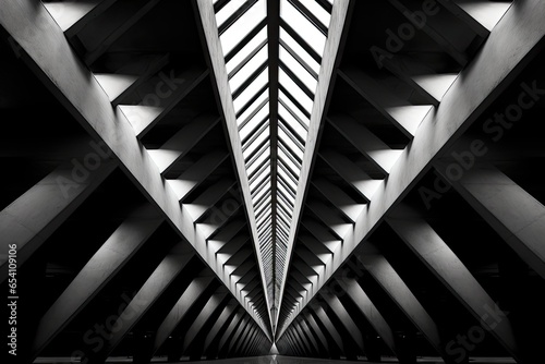 Abstract architecture symmetrical lines and shapes photo