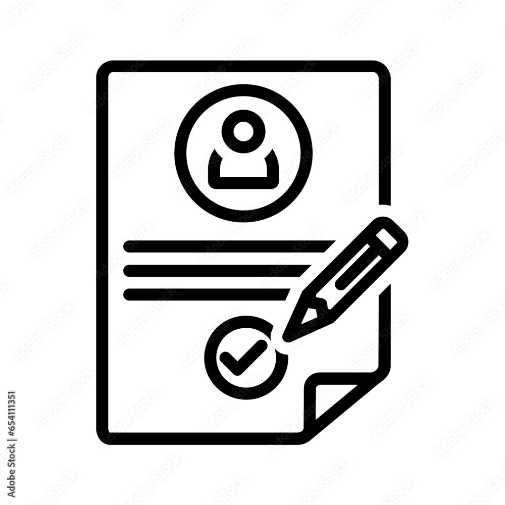 Black line icon for Preliminary Black line icon for Preliminary