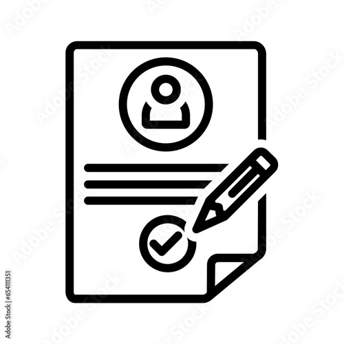 Black line icon for Preliminary
