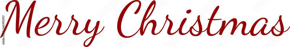 Digital png red text of merry christmas on transparent background - obrazy, fototapety, plakaty 