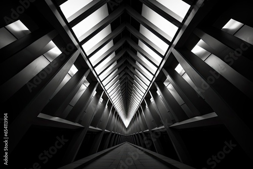 Abstract architecture symmetrical lines and shapes photo