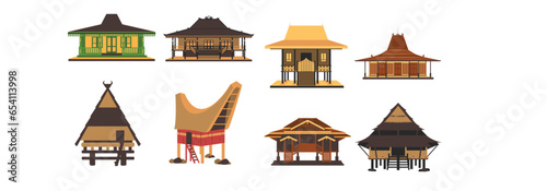 Mini Set of Indonesian Traditional Houses photo