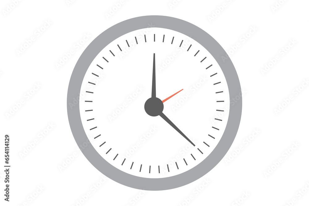 Digital png illustration of clock face with hands on transparent
