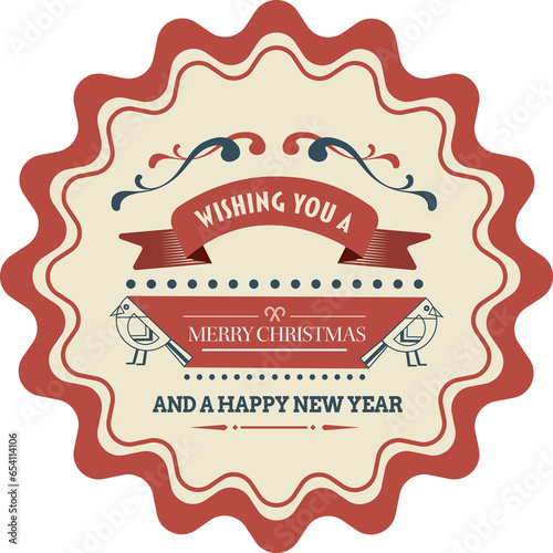 Digital png illustration of cotillion with new year's wishes on transparent background