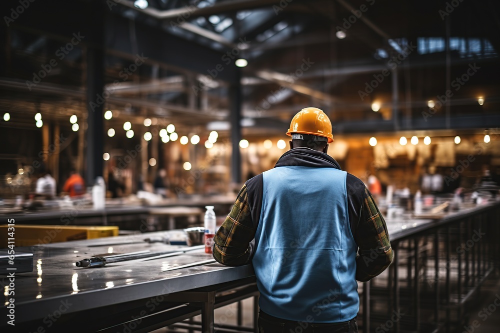 custom made wallpaper toronto digitalSmart civil engineer standing looking at unfinished construction project. Generative Ai