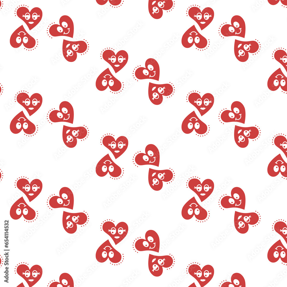 Digital png illustration of red smiley hearts repeated on transparent background Digital png illustration of red smiley hearts repeated on transparent background