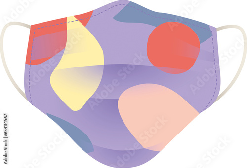 Digital png illustration of colourful protective mask on transparent background photo