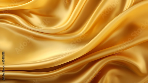 Abstract golden silk textile flowy background