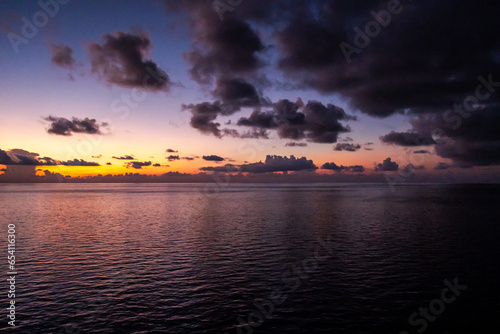 Beautiful sunrise and sunset over the Bahamas, Caribbean Sea