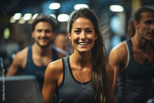 Attractive smiling women in a gym and health centre environment
