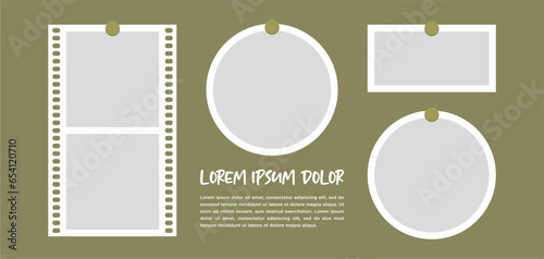 Pictures or photos frame collage. comics page grid layout abstract photo frames and digital photo wall template