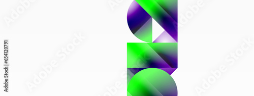 Serene gradient template. Circles and triangles mingle in minimalist perfection. Gentle fusion of forms and hues creates balanced yet captivating backdrop, embodying modern sophistication