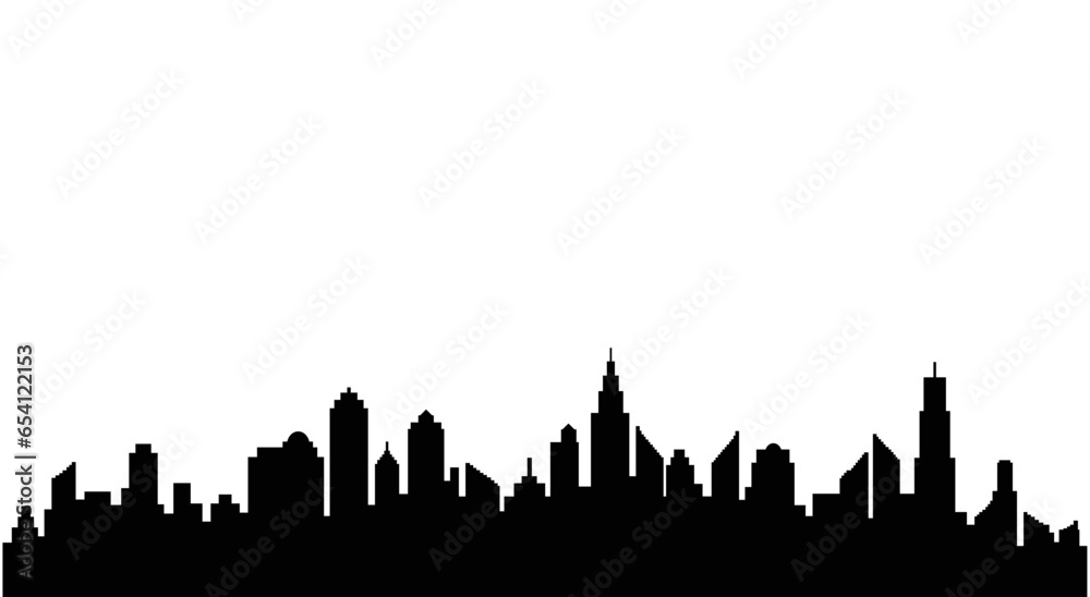 Silhouette of the city. Panoramic city. Town. Vector