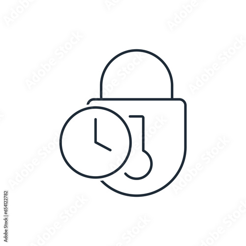 temporary protection. Time limitation.  Vector linear icon isolated on white background.