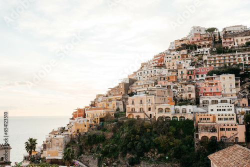 view from above at Positano city in summer