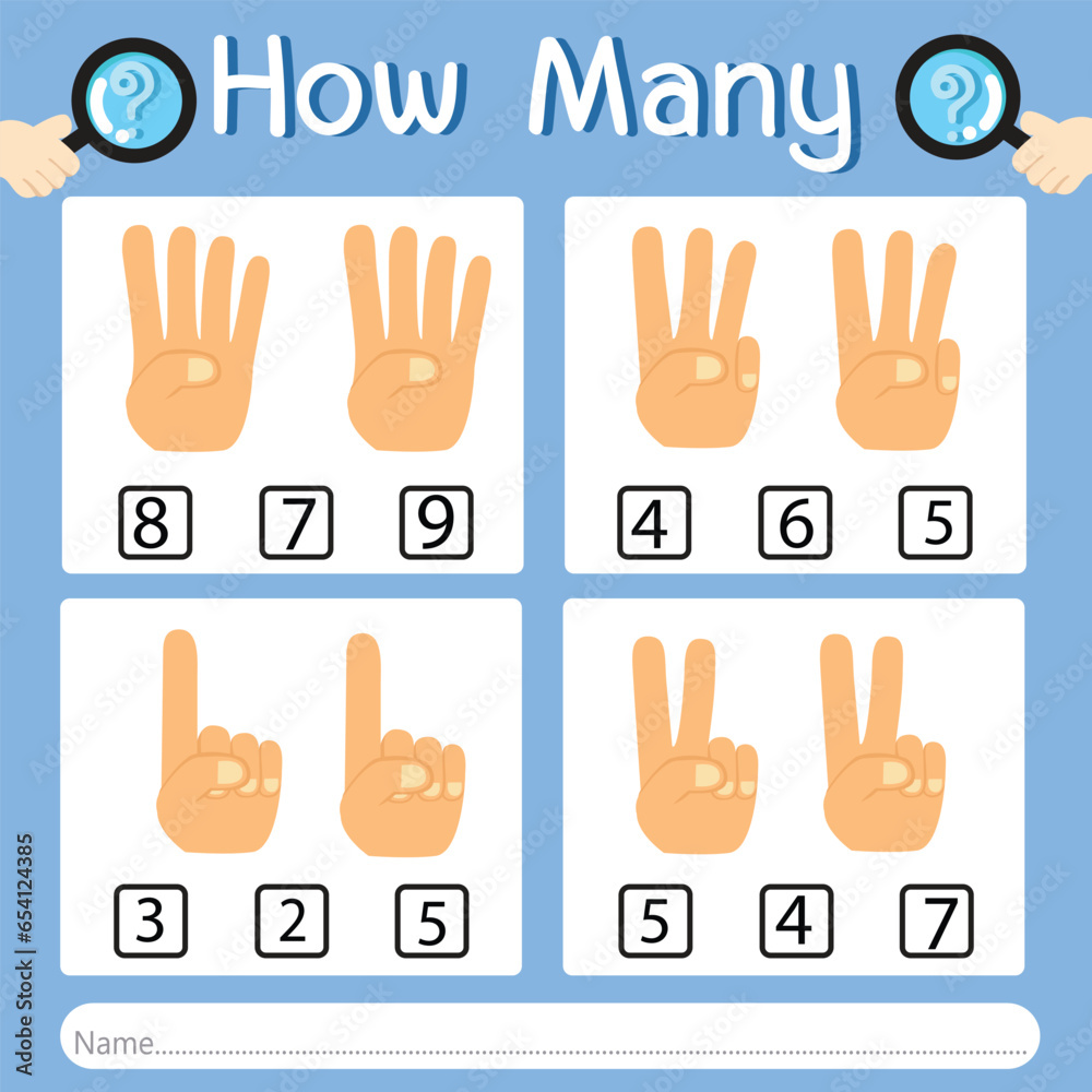 Illustrator of How many three Illustrator of How many three