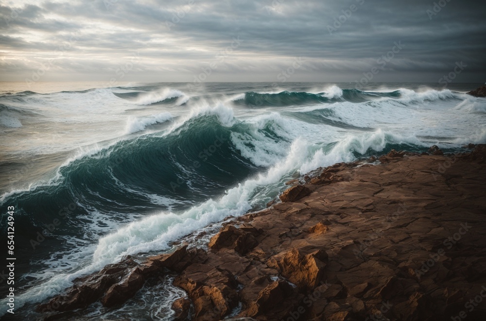 Ocean wave breaking on the beach Ocean wave breaking on the beach