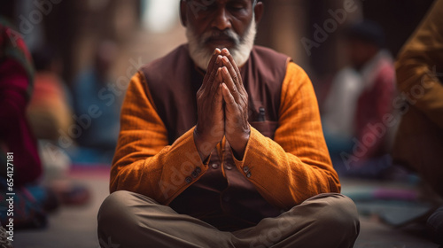 hand folded in praying pose