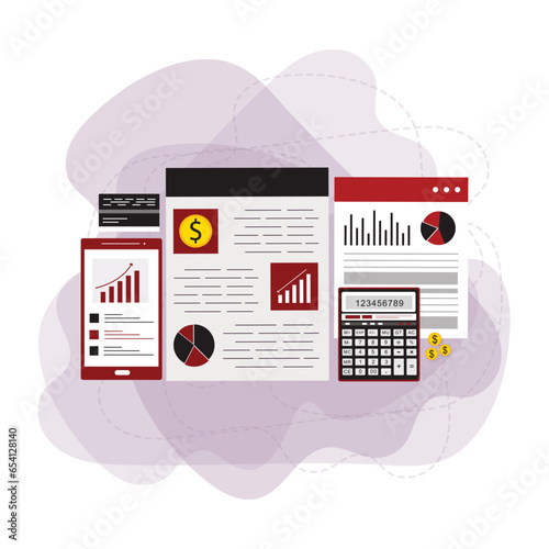 Finanacial Analysis  Data vector photo