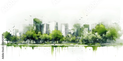 Urban planning and landscaping project. It features a comprehensive layout of a city  including buildings  parks  and roads  demonstrating the intricate process of urban development and design.